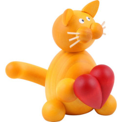 Katze Emmi mit Herz - 8 cm
