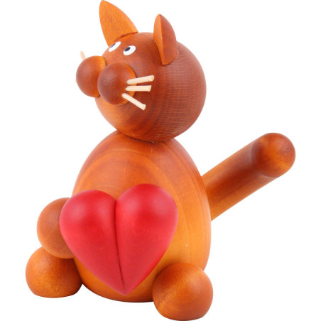 Cat Charlie with Heart - 8 cm / 3.1 inch