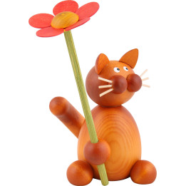 Cat Charlie with Flower - 8 cm / 3.1 inch