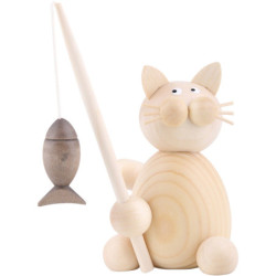Katze Moritz mit Fisch - 8 cm