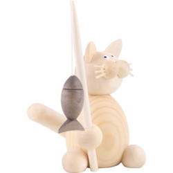 Katze Moritz mit Fisch - 8 cm
