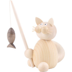 Katze Moritz mit Fisch - 8 cm