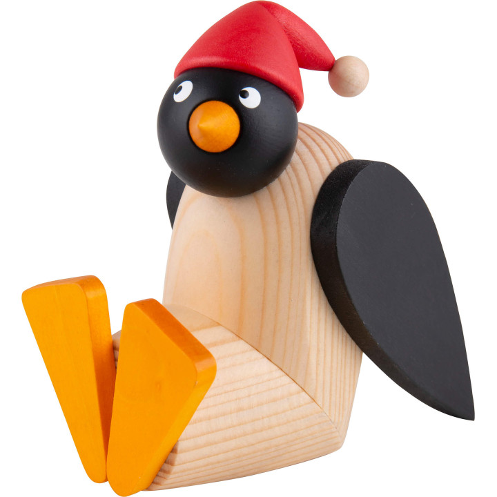 Pinguin mit Mütze, sitzend - 9,5 cm