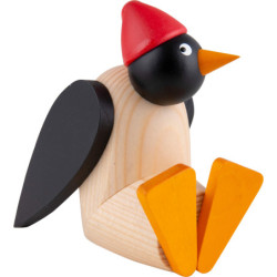 Pinguin mit Mütze, sitzend - 9,5 cm