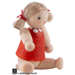 Doll with Hair, Girl - 2,8 cm / 1.1 inch