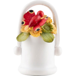 Blumenkorb mit Schmetterling, rot - 2,8 cm