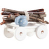 Hand Cart with Wood Bundle - 1,6 cm / 0.6 inch