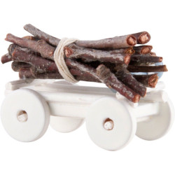 Hand Cart with Wood Bundle - 1,6 cm / 0.6 inch