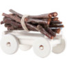 Hand Cart with Wood Bundle - 1,6 cm / 0.6 inch