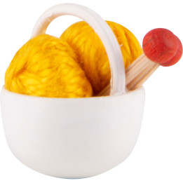 Little Basket with Wool,yellow - 1,5 cm / 0.6 inch