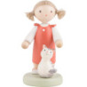 Flachshaarkinder Mädchen mit Kätzchen - 5 cm