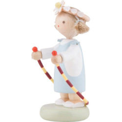 Flax Haired Children Girl with Jump Rope - 5 cm / 2 inch