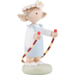 Flax Haired Children Girl with Jump Rope - 5 cm / 2 inch