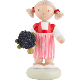 Flax Haired Children Little Girl with Elder Flower - 5 cm / 2 inch