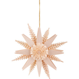 Tree Ornament - Star - Natural - 7 cm / 2.8 inch