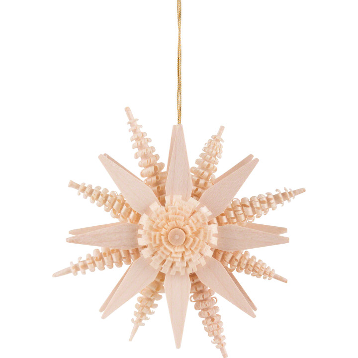 Christbaumschmuck Stern natur - 7 cm