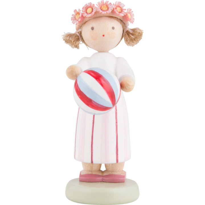 Flachshaarkinder Mädchen mit Ball - 5 cm