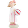 Flax Haired Children Girl with Ball - 5 cm / 2 inch