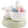Flax Haired Children Bunny with Egg Basket - 2 cm / 1 inch