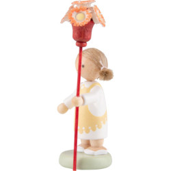 Flachshaarkinder Mädchen mit Blütenzepter - 5 cm