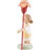 Flax Haired Children Girl with Flower Sceptre - 5 cm / 2 inch