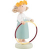 Flax Haired Children Girl with Hula Hoop - 5 cm / 2 inch