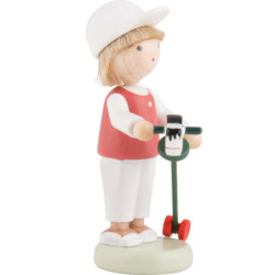 Flachshaarkinder Junge mit Steckenpferd - 5 cm