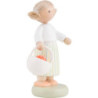Flax Haired Children Girl with Easter Basket - 5 cm / 2 inch