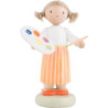 Flax Haired Children Girl with Colour Palette - 5 cm / 2 inch