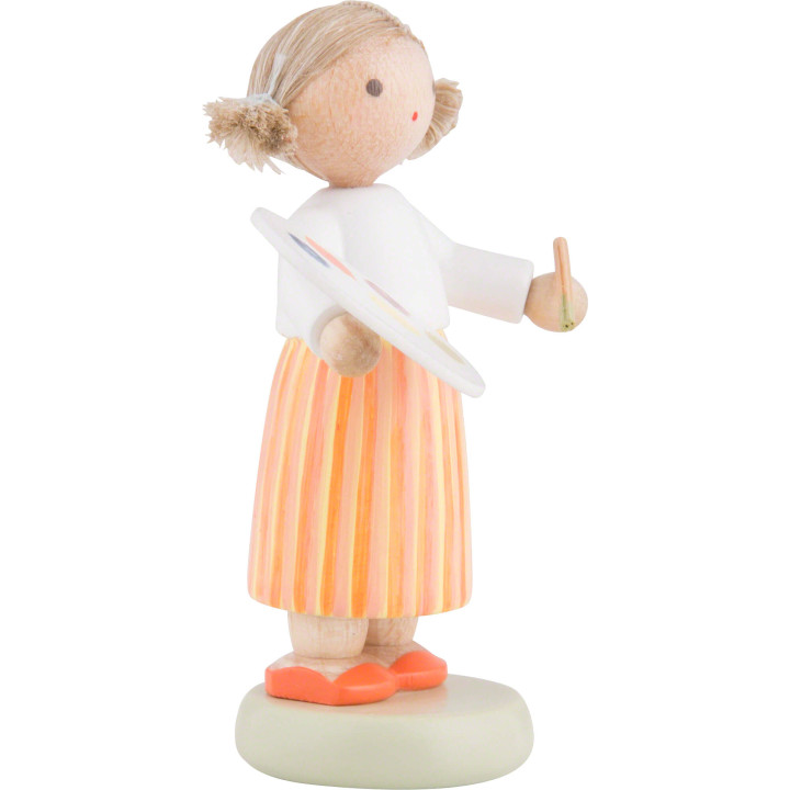 Flax Haired Children Girl with Colour Palette - 5 cm / 2 inch