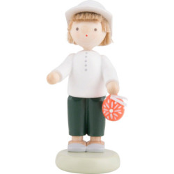 Flachshaarkinder Junge mit sorbischem Osterei - 5 cm