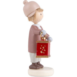Flachshaarkinder Junge mit Mettenlaterne - 5 cm
