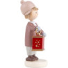 Flax Haired Children Boy with Miner's Lantern - 5 cm / 2 inch