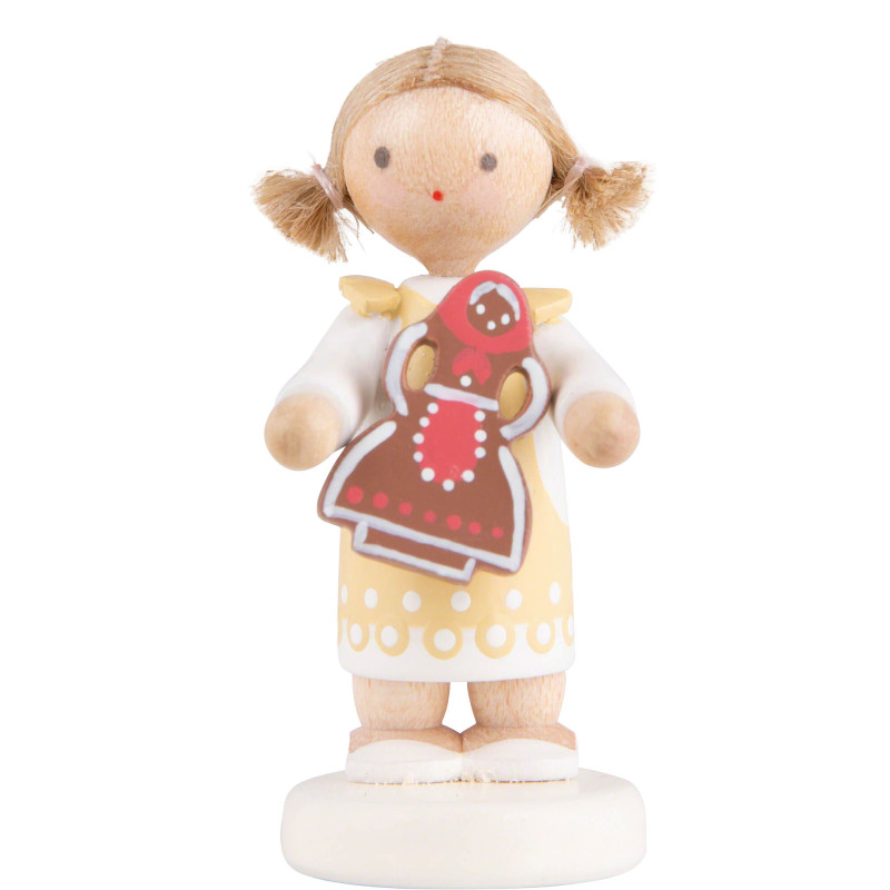 Flachshaarkinder Mädchen mit Pfefferkuchen - 5 cm