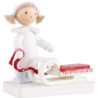 Flax Haired Children Girl with Sleigh - 5 cm / 2 inch