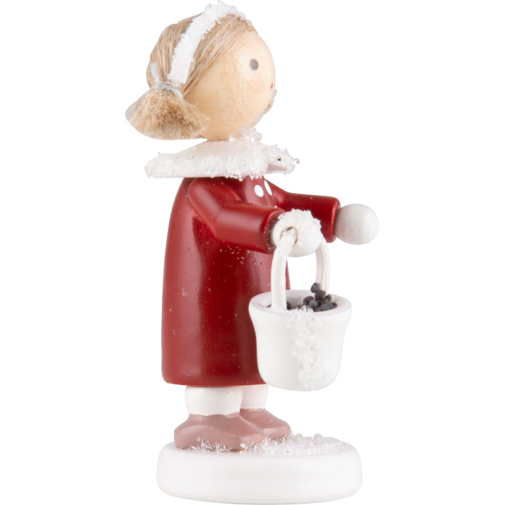 Flachshaarkinder Kleines Mädchen mit Meisenfutter - 5 cm