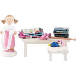 Flax Haired Children Seamstress - 5 cm / 2 inch