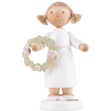 Flower Fairy Girl with Flower Wreath - 5 cm / 2 inch