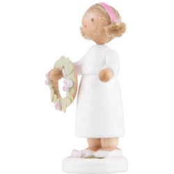 Blumenfee Mädchen mit Blütenkranz - 5 cm