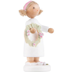 Blumenfee Mädchen mit Blütenkranz - 5 cm