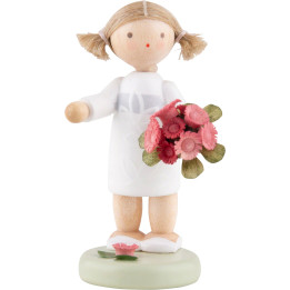 Blumenfee Mädchen mit Blumenstrauß - 5 cm