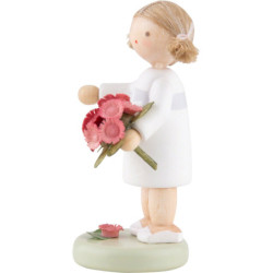 Blumenfee Mädchen mit Blumenstrauß - 5 cm