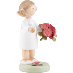 Flower Fairy Girl with Flower Bouquet - 5 cm / 2 inch
