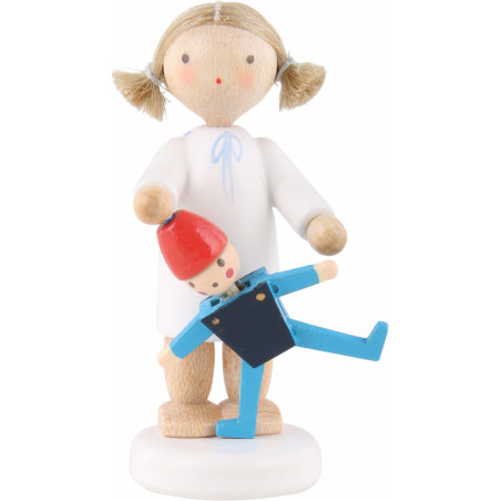 Flax Haired Angel with Jumping Jack - 5 cm / 2 inch