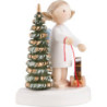 Flax Haired Angel at the Christmas Tree with Little Horse - 5 cm / 2 inch