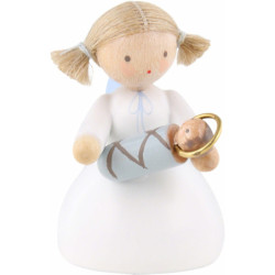 Flax Haired Angel Sitting with the Infant Jesus - 5 cm / 2 inch