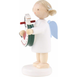 Flax Haired Angel with Rocking Horse - 5 cm / 2 inch