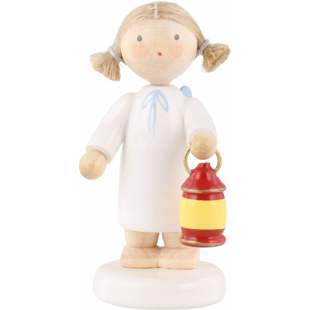 Flax Haired Angel with Lantern - 5 cm / 2 inch