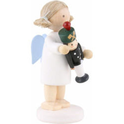 Flachshaarengel mit Bergmann - 5 cm