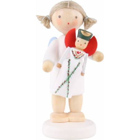 Flachshaarengel mit Seiffener Flachshaarengel - 5 cm